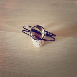 Unique goblincore fern leaf and butterfly “nature/forest” bracelet